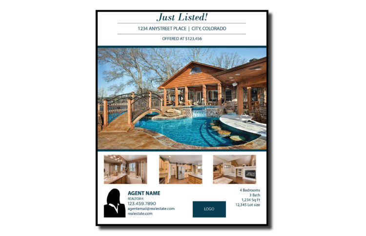 one sided luxury flyer blue dbc digital the best one sided real estate flyers
